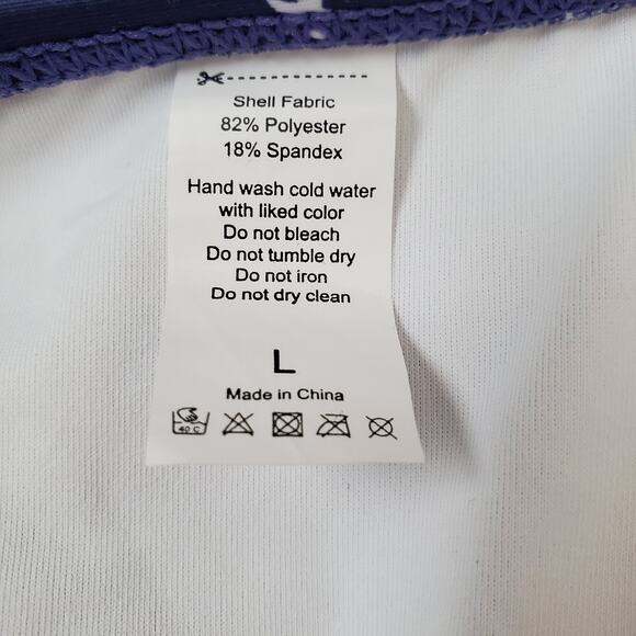 Women's Bikini Swimsuit Junior Size L Bikini Red White Blue Crochet Trim - Picture 8 of 10